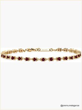 Red Garnet Tennis Bracelet - 925 Sterling Silver Birthstone